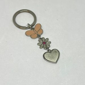 Morellato Enamel Butterfly Flower Heart Keychain Made In Italy